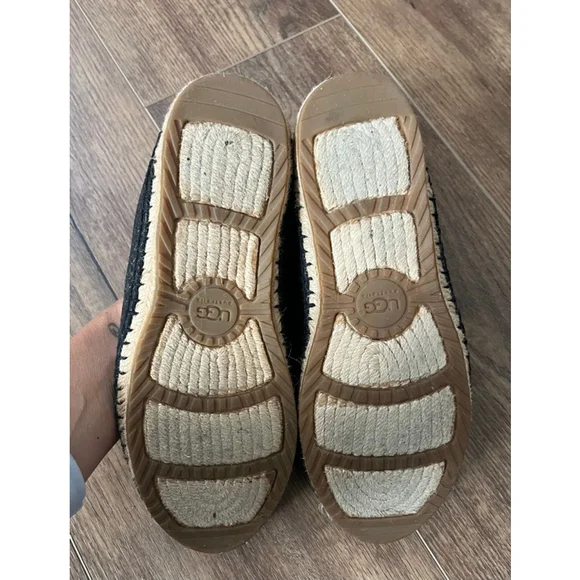 Ugg Sandrinne metallic basket espadrille slip on loafers size 7 - Picture 6 of 11